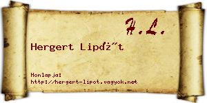 Hergert Lipót névjegykártya